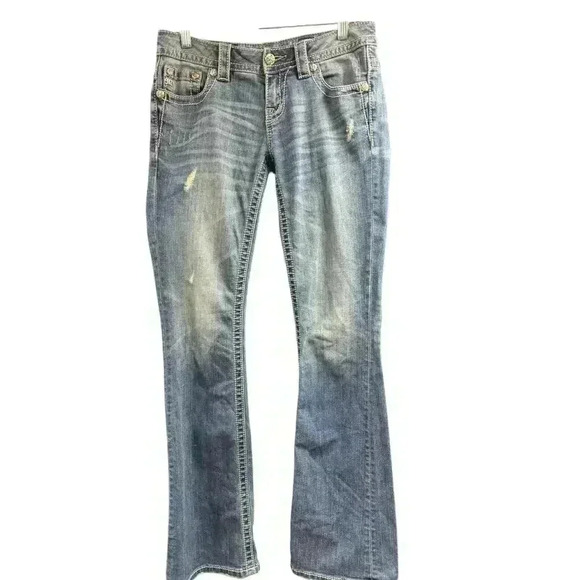 Miss Me Beautiful Bootcut Jeans Beaded Embroidered Flowers Rhinestones  
Sz
27 - Picture 2 of 16